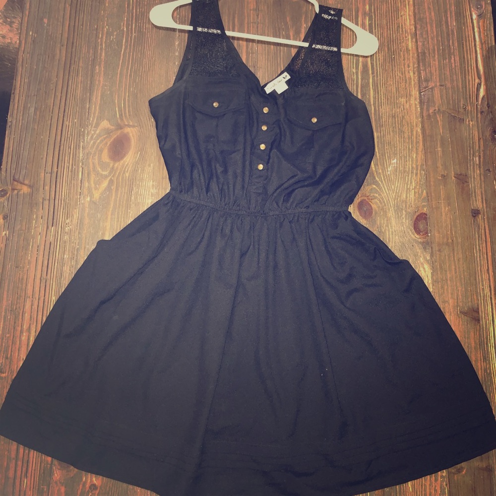 Double Zero brand black cotton dress